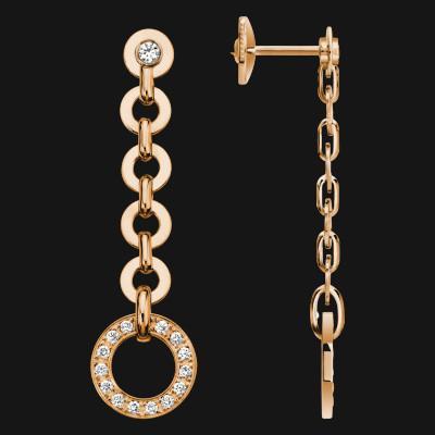 Boucles d'oreilles pendantes en or 14 carats