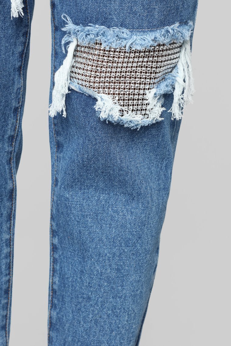 A Girl's Best Friend Boyfriend Jeans - Medium Blue Wash - jameswhite001