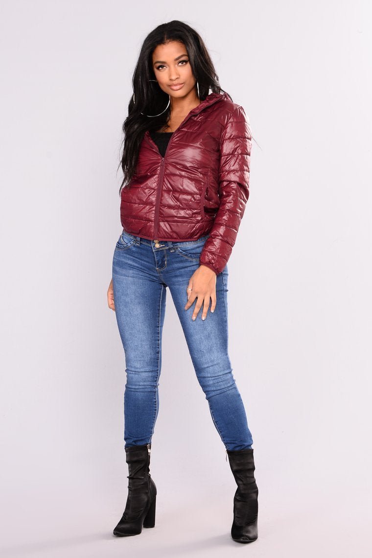 Alaska Padded Jacket - Burgundy - jameswhite001