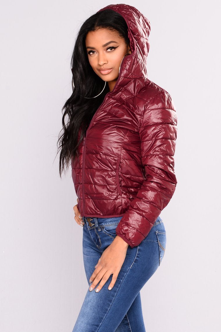 Alaska Padded Jacket - Burgundy - jameswhite001