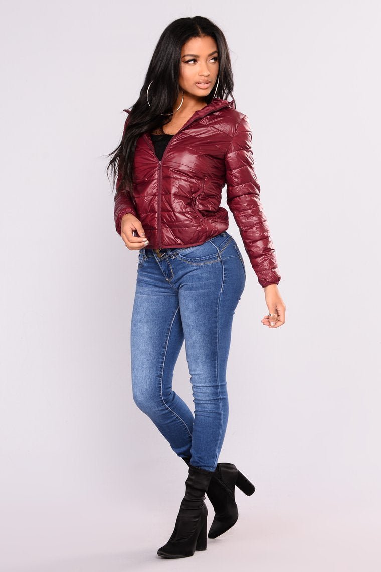 Alaska Padded Jacket - Burgundy - jameswhite001