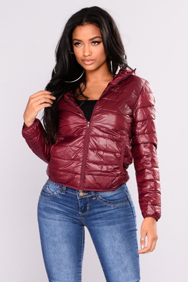 Alaska Padded Jacket - Burgundy - jameswhite001