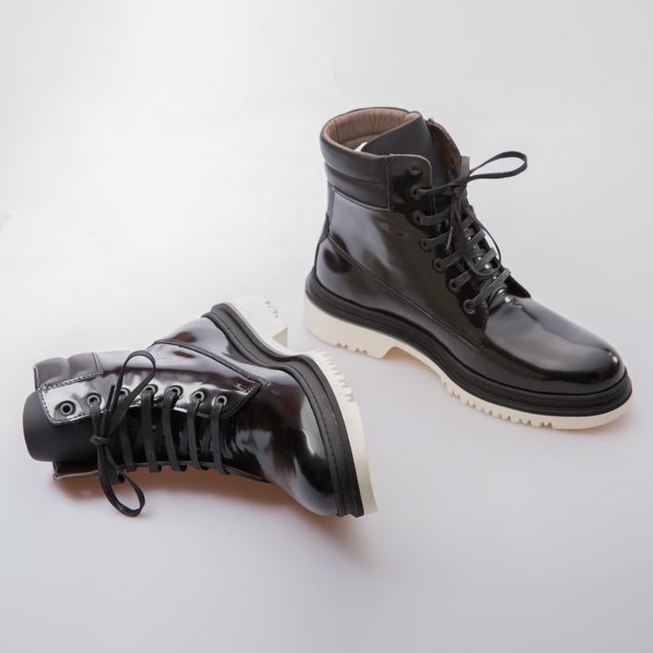 ALESSANDRO - BLACK - CALF LACK LEATHER - jameswhite001