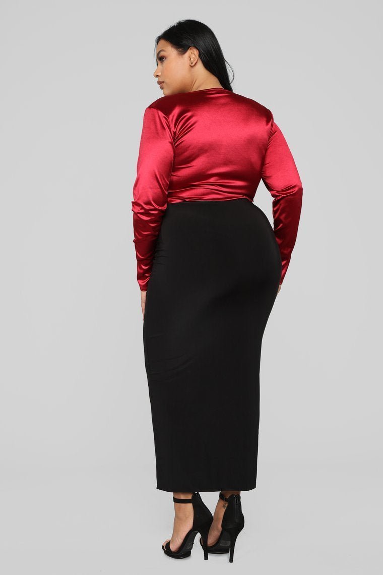 Always Sleek Bodysuit - Burgundy - jameswhite001