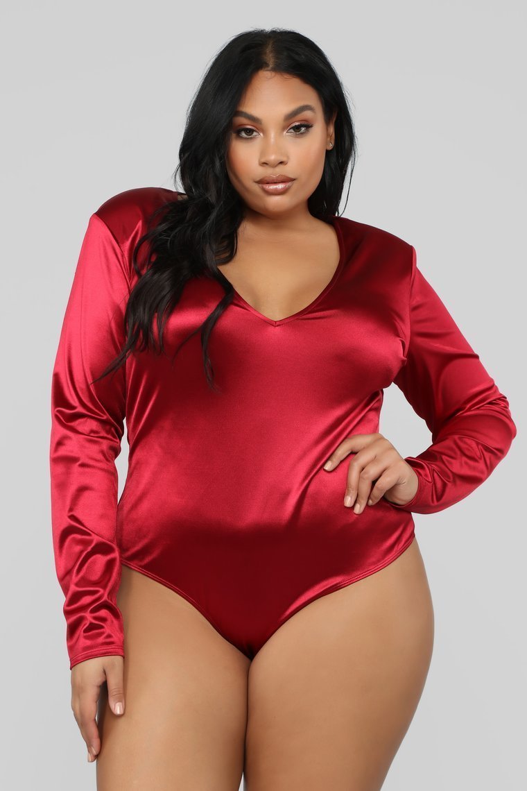 Always Sleek Bodysuit - Burgundy - jameswhite001