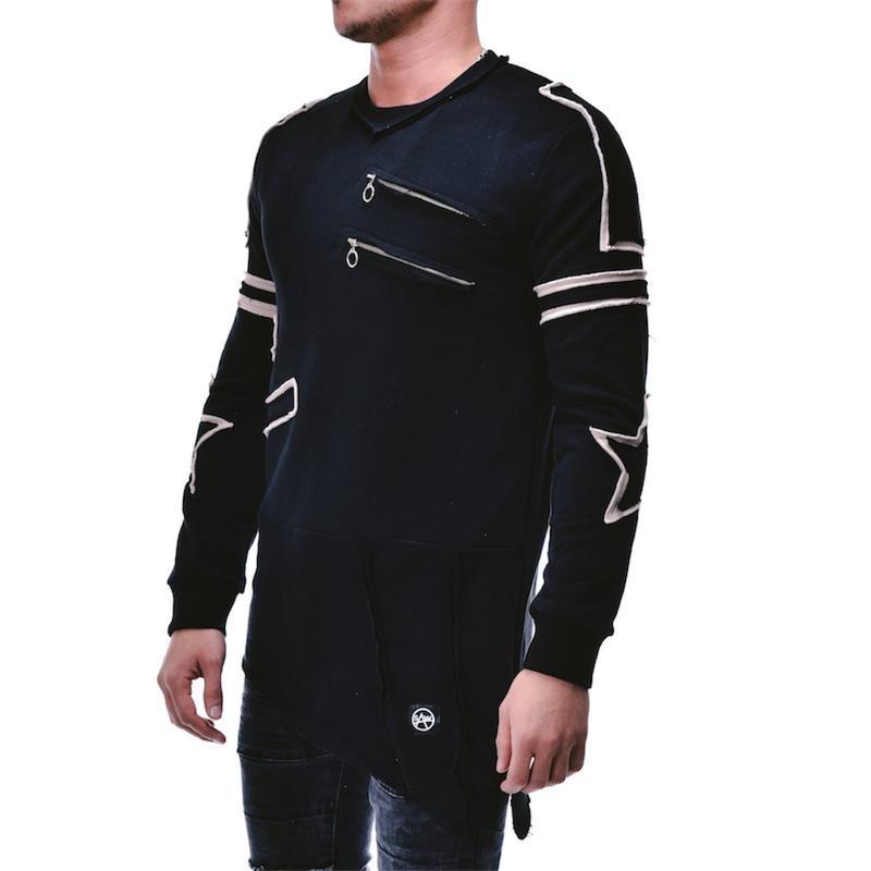 ASYMMETRIC CUT MENS SWEATER 3552 - jameswhite001