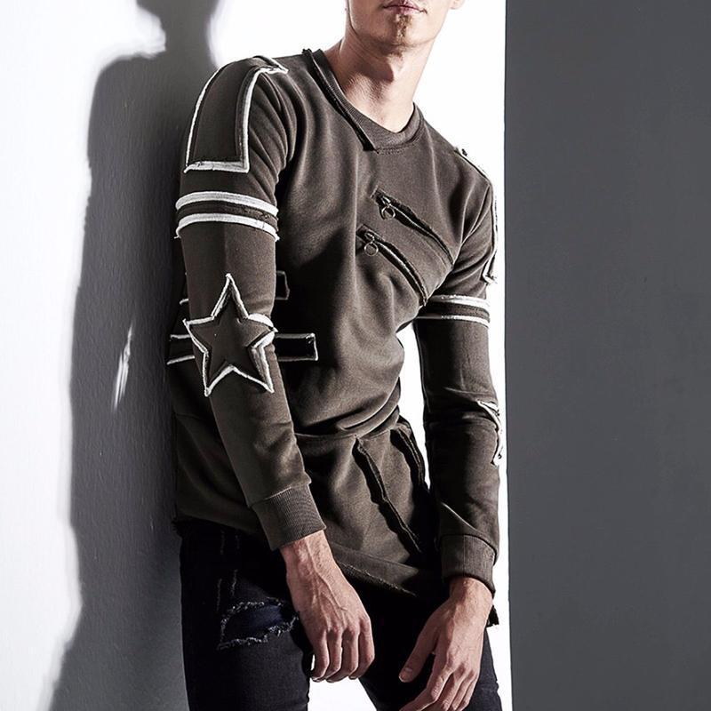ASYMMETRIC CUT MENS SWEATER 3552 - jameswhite001