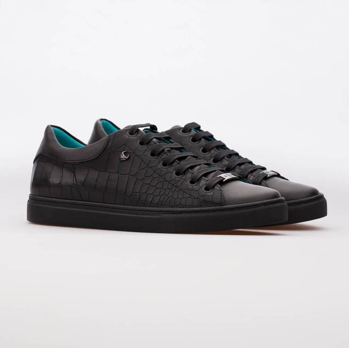 AVA – LEATHER CROCO EMBOSSED BLACK - jameswhite001