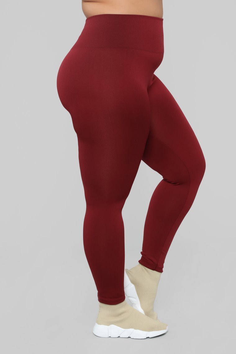 Basically It High Rise Leggings - Brick Red - jameswhite001