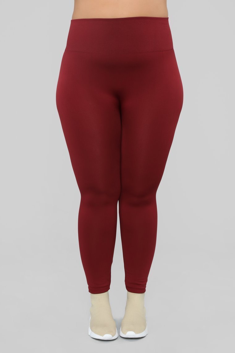 Basically It High Rise Leggings - Brick Red - jameswhite001