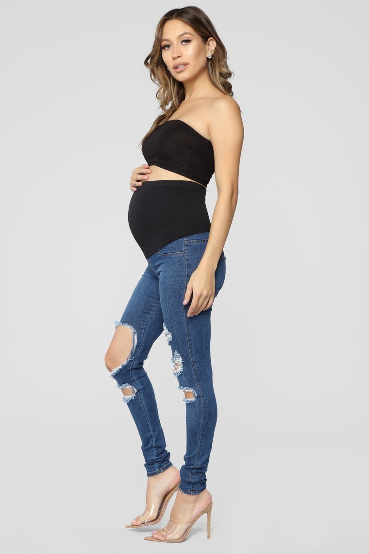 Beach Bum Maternity Jeans - Medium Blue - jameswhite001