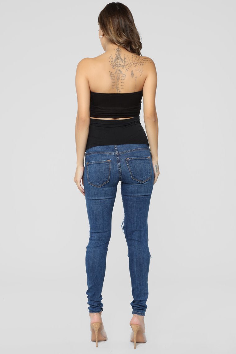 Beach Bum Maternity Jeans - Medium Blue - jameswhite001