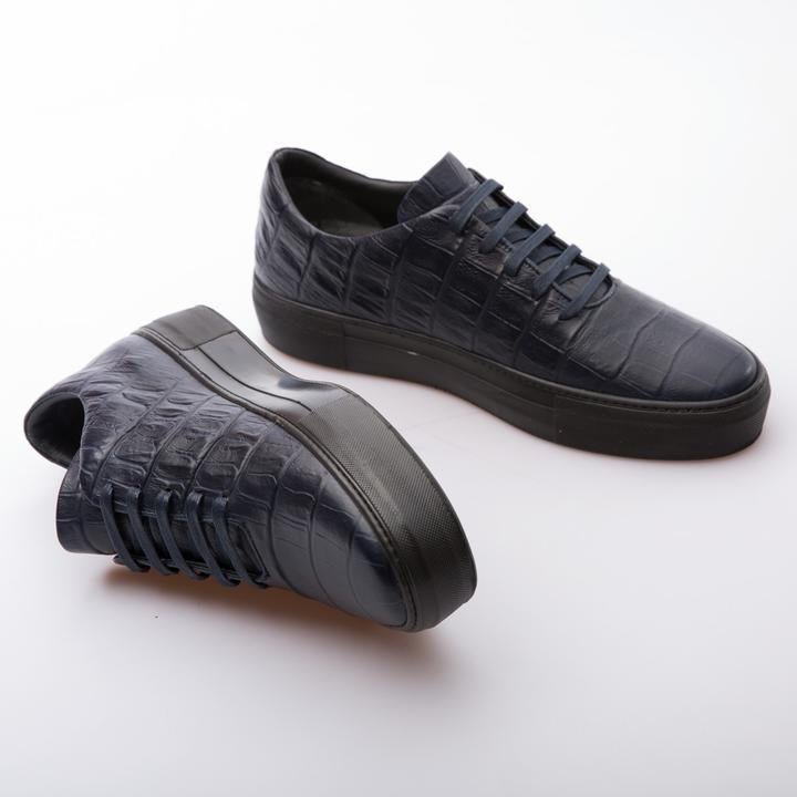 BEN - DARK BLUE - EMBOSSED CALF LEATHER - jameswhite001
