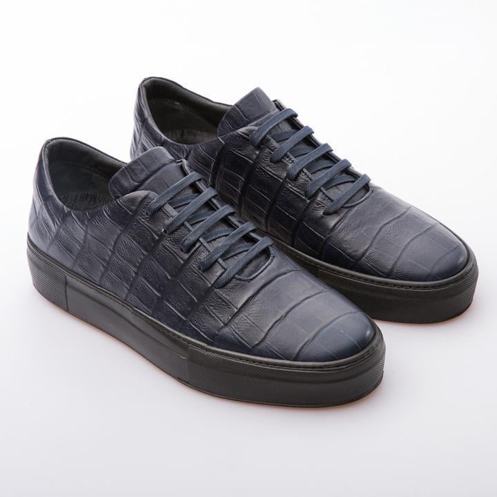 BEN - DARK BLUE - EMBOSSED CALF LEATHER - jameswhite001