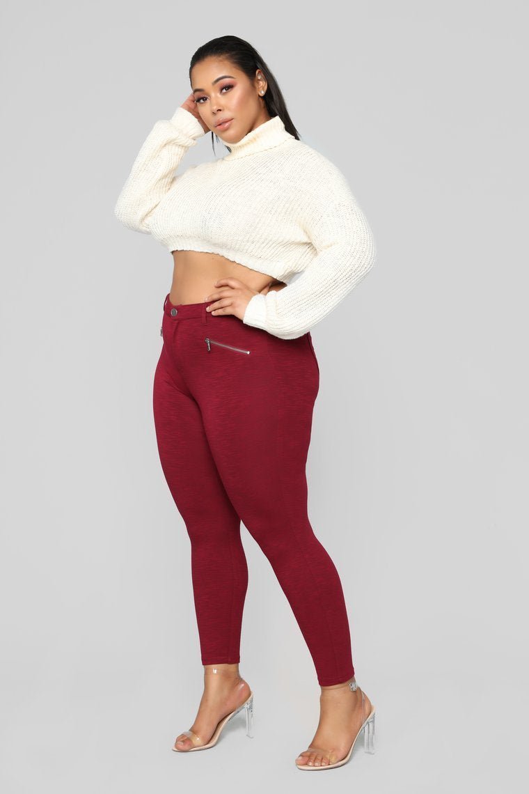 Better Than The Rest Ponte Pants - Burgundy Slub - jameswhite001