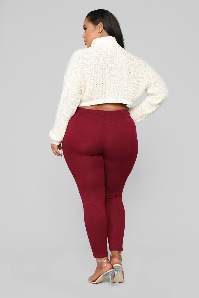 Better Than The Rest Ponte Pants - Burgundy Slub - jameswhite001
