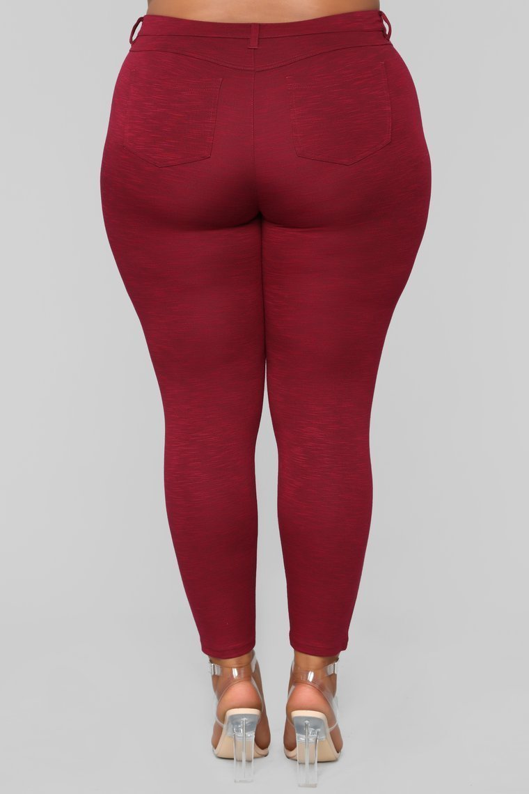Better Than The Rest Ponte Pants - Burgundy Slub - jameswhite001