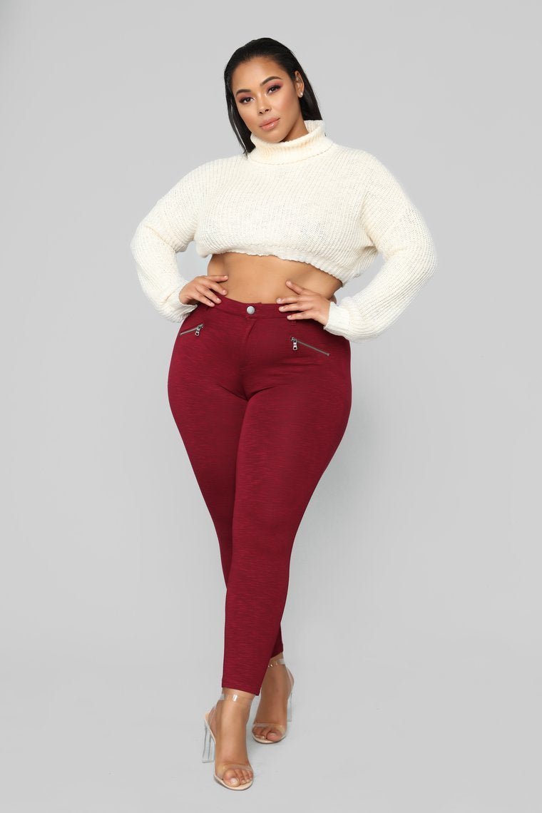 Better Than The Rest Ponte Pants - Burgundy Slub - jameswhite001