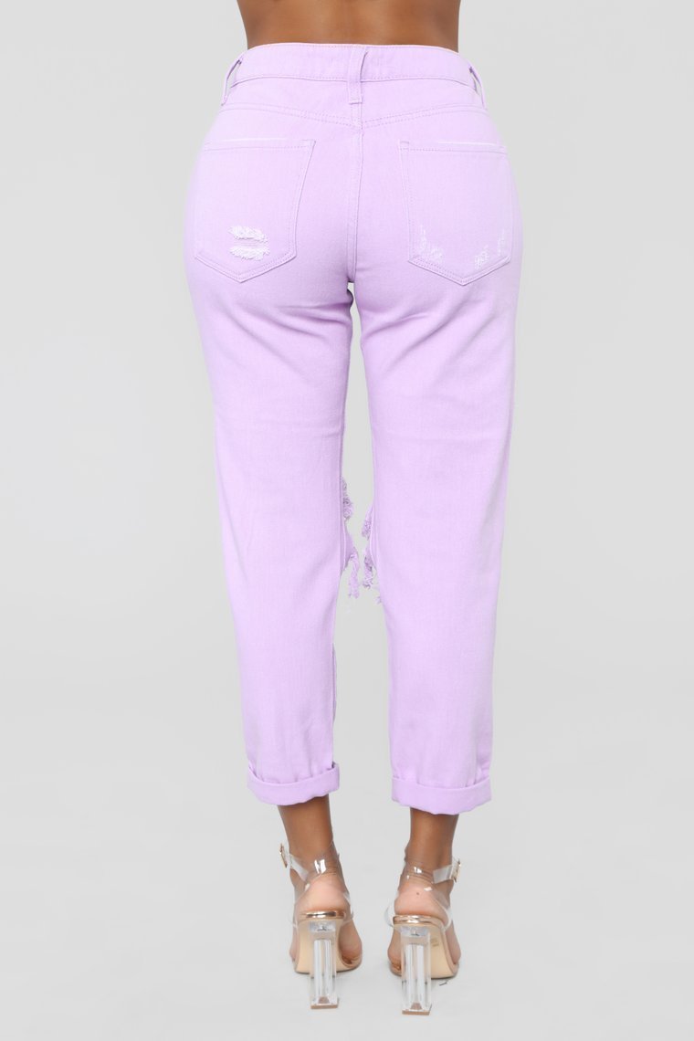 Big Expectations High Rise Boyfriend Jeans - Lilac - jameswhite001