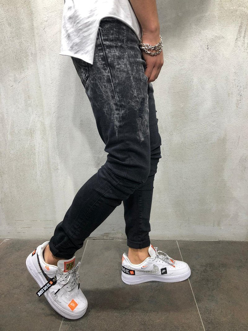 BLACK STONEWASHED JEANS SKINNY FIT 3990 - jameswhite001