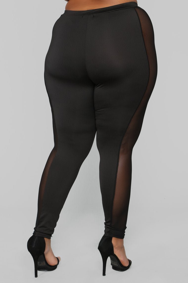 Celena Mesh Leggings - Black - jameswhite001