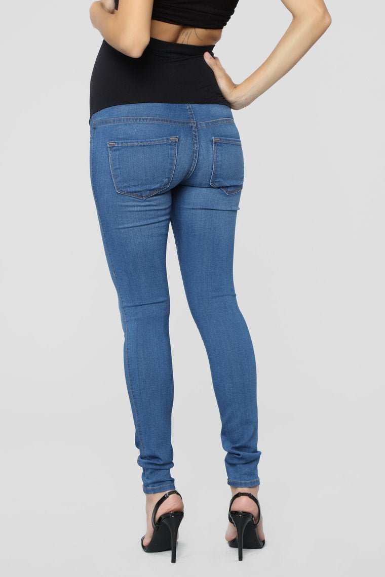 Classic High Waist Skinny Maternity Jeans - Medium - jameswhite001