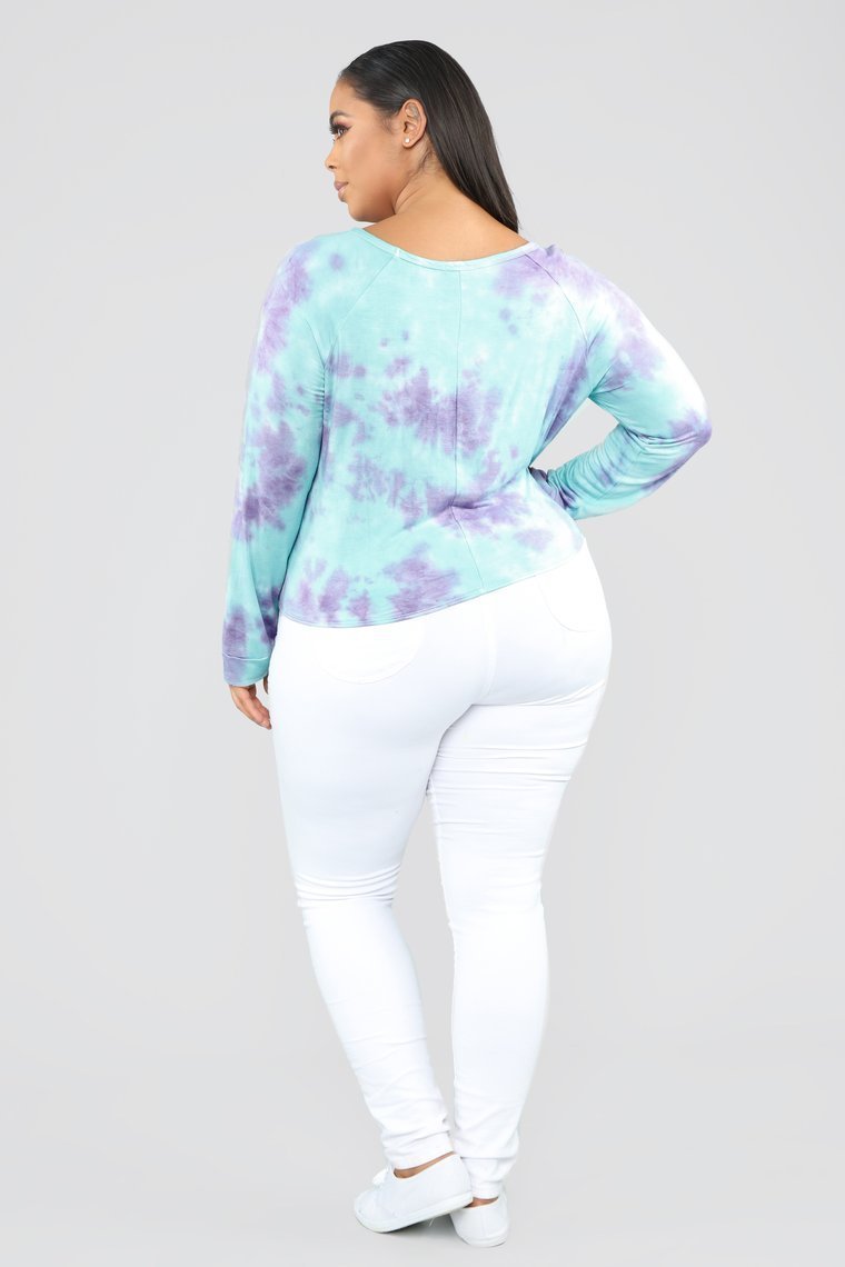 Comfy Vibes Tie Dye Sweatshirt - Purple/Combo - jameswhite001