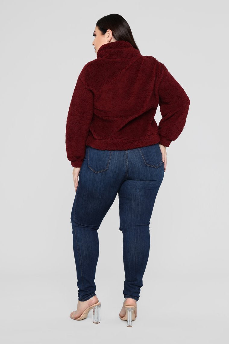 Cozy But Cute Sweater - Burgundy - jameswhite001