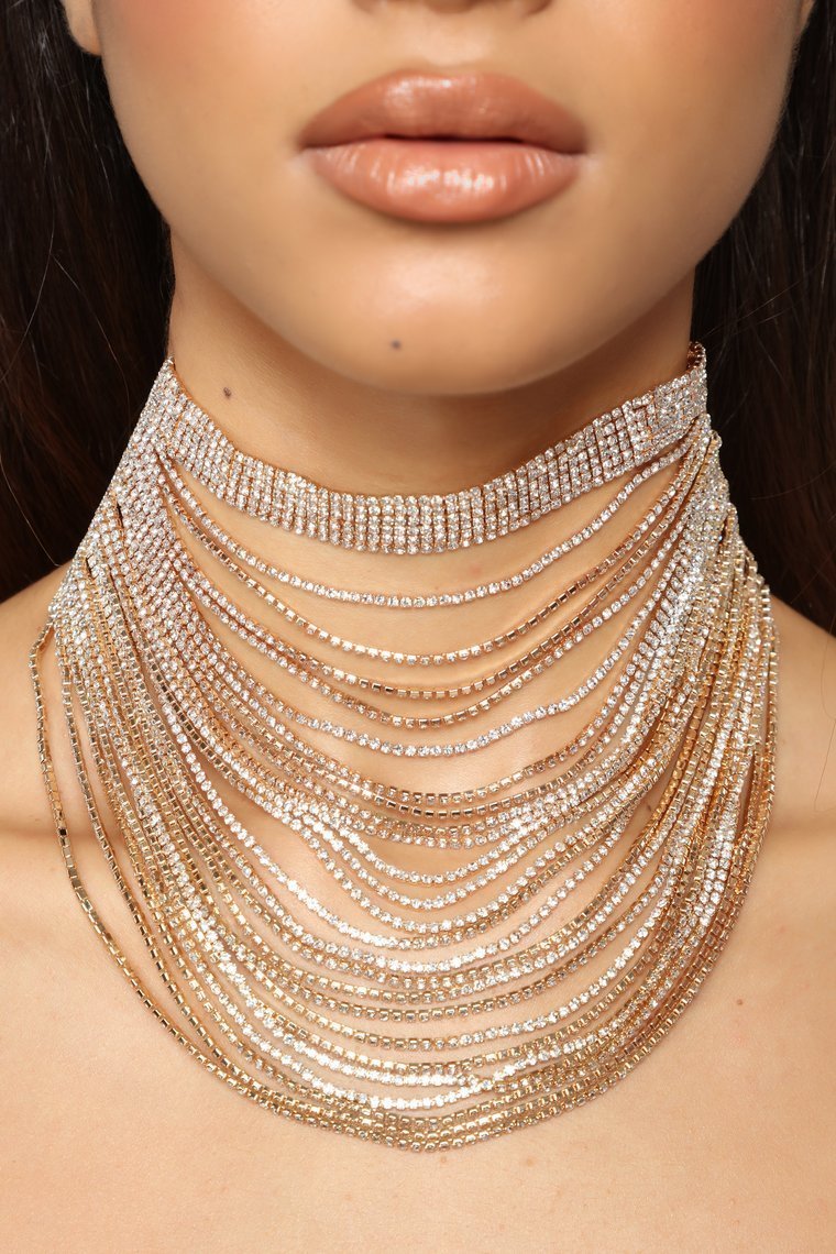 Drizy Drape Layered Necklace - Gold - jameswhite001