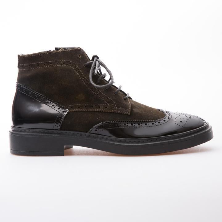 DUSTIN - BROWN - WAXY SUEDE & CALF LACK LEATHER - jameswhite001