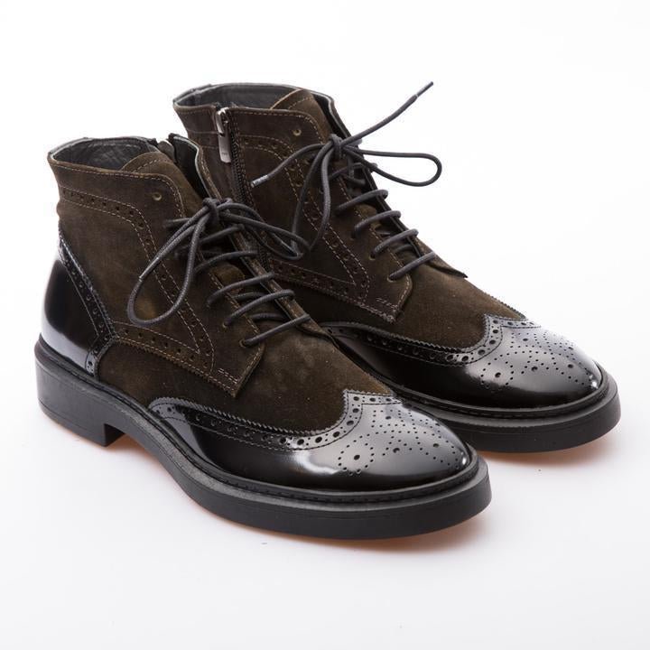 DUSTIN - BROWN - WAXY SUEDE & CALF LACK LEATHER - jameswhite001