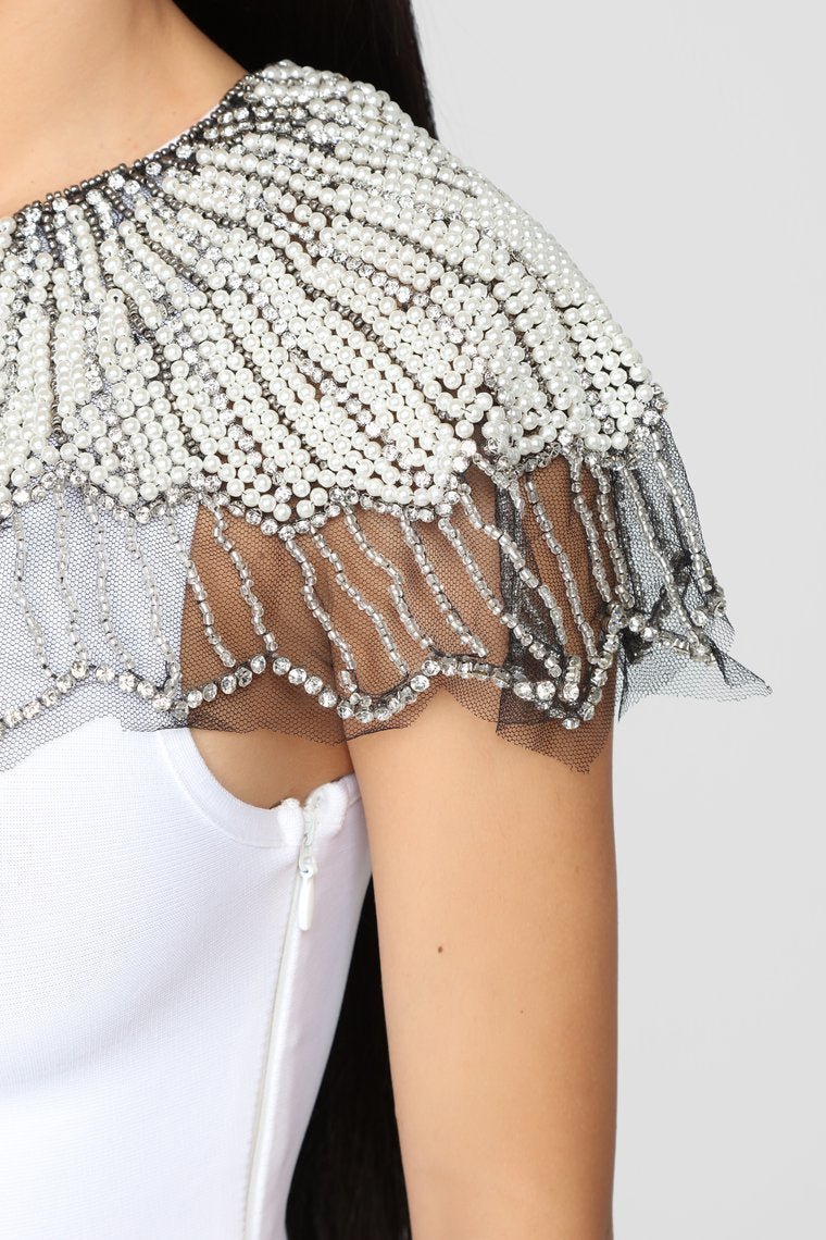 Essence Of Glamour Mini Dress - White - jameswhite001