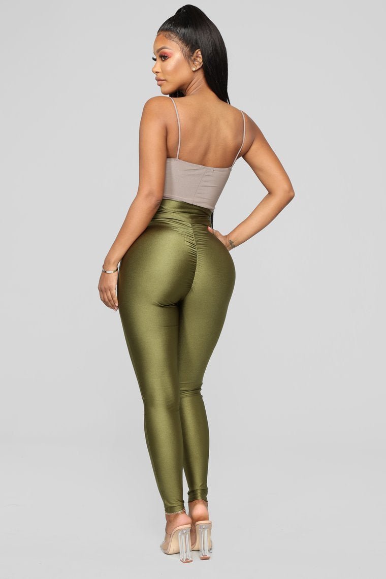 Focus On Me Ruched Leggings - Olive - jameswhite001