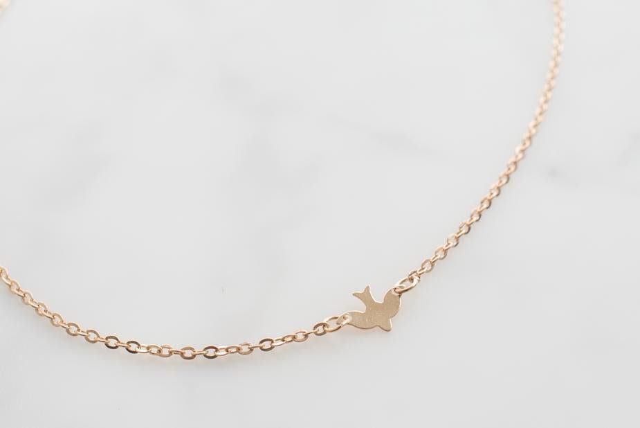Gold Bird Necklace - jameswhite001