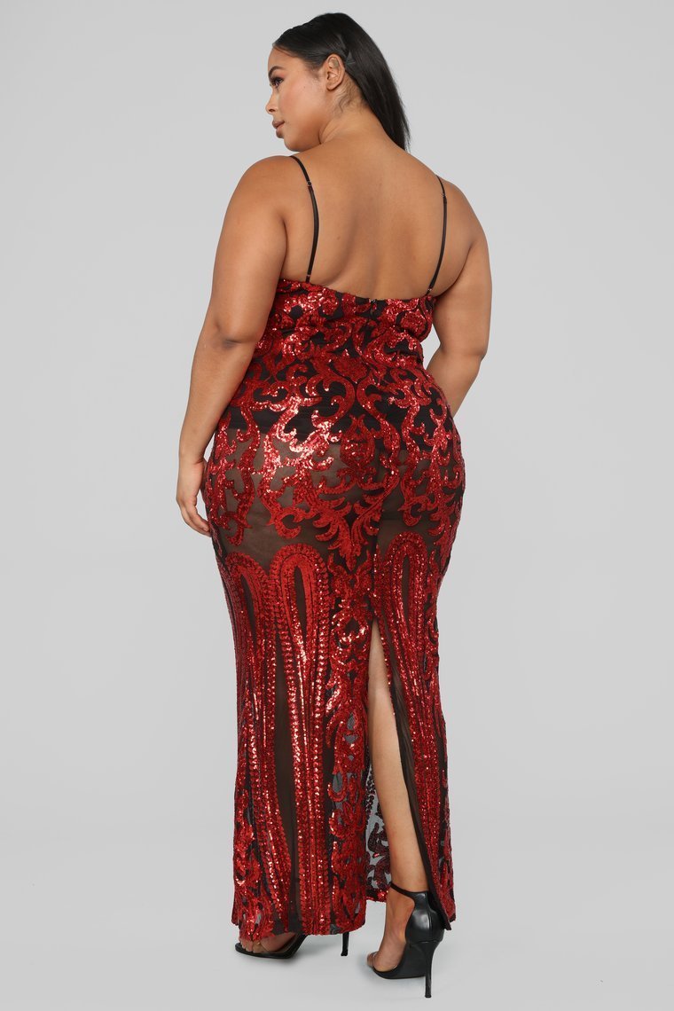 Guest Of Honor Sequin Dress - Red - jameswhite001