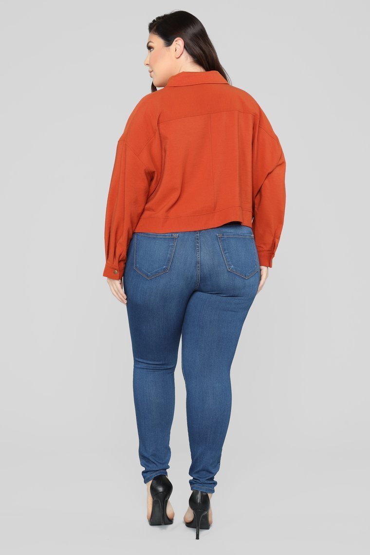 Had Me At Hello Cropped Jacket - Rust - jameswhite001