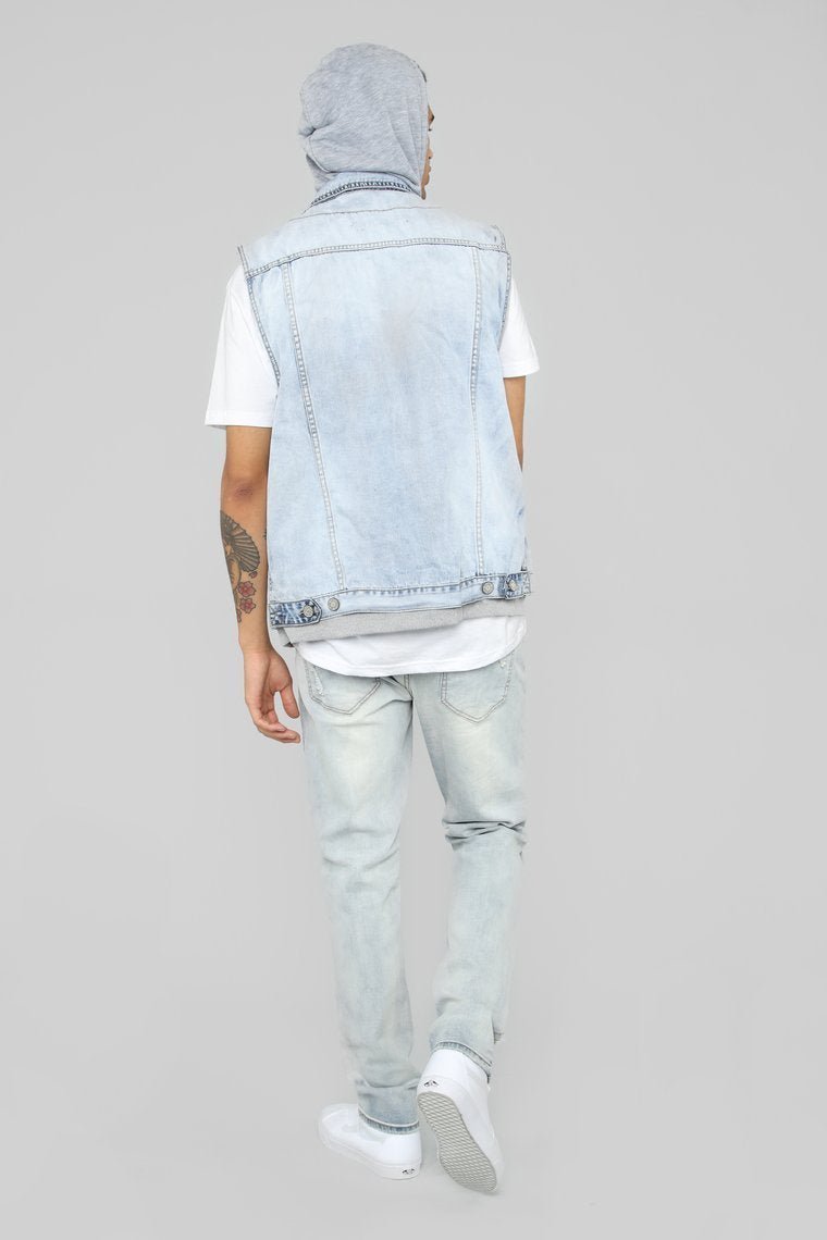 Harringford Denim Vest - Ice Blue - jameswhite001