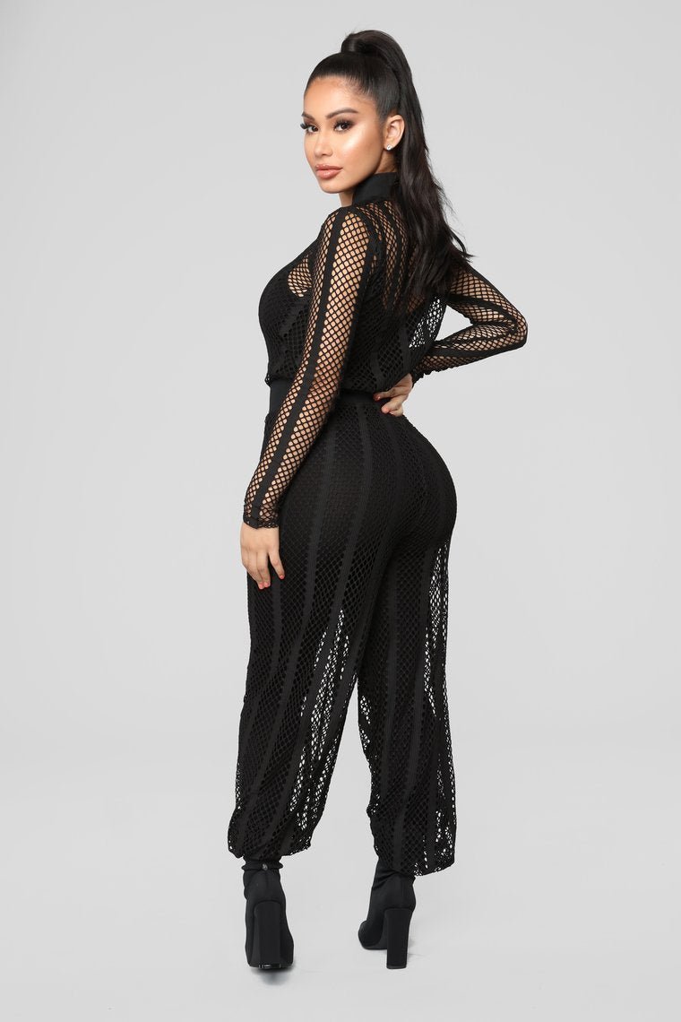 Holy Moly Mesh Jumpsuit - Black - jameswhite001