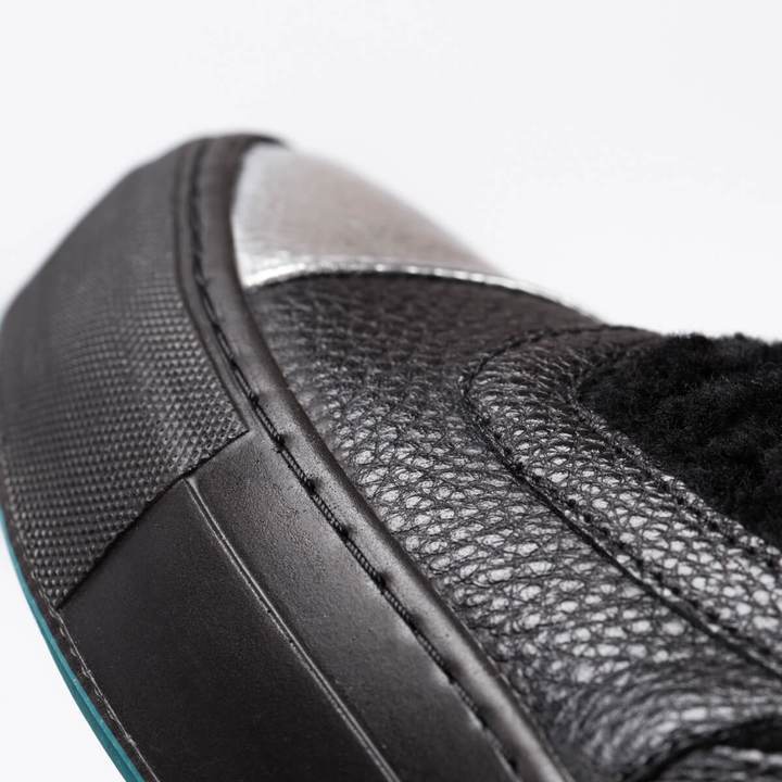 JULIA – LEATHER & FUR BLACK - jameswhite001