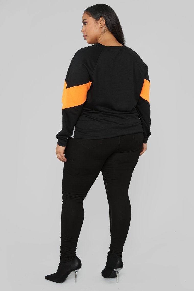 Just Block Him Sweatshirt - Orange/Combo - jameswhite001