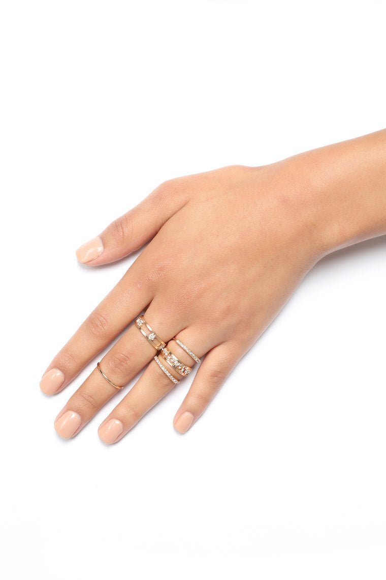 Just Mix It Up Ring Set - Gold - jameswhite001