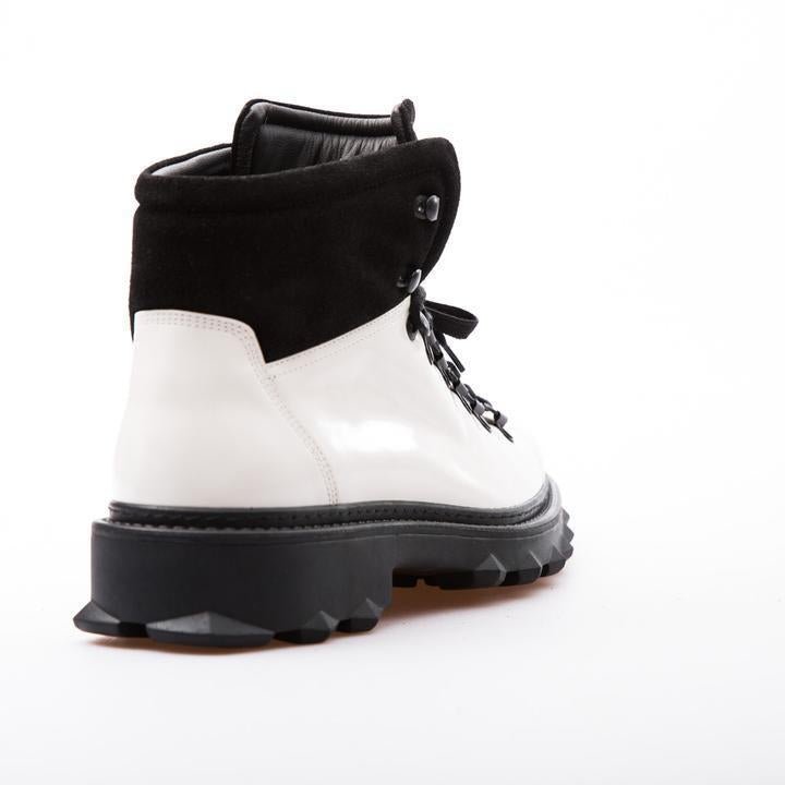 KANYE - WHITE & BLACK - CALF LACK LEATHER - jameswhite001