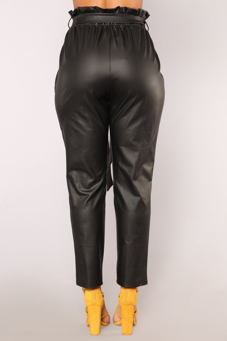 Kassandra Tie Waist Pants - Black - jameswhite001