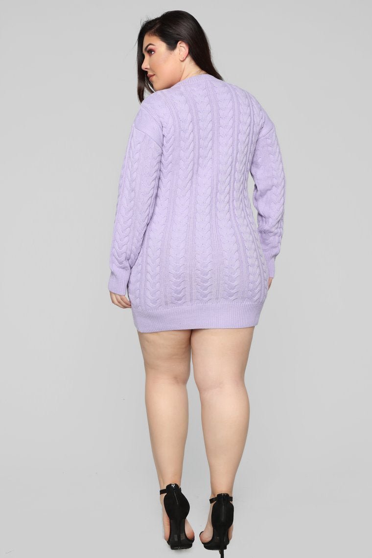 Keep Me Warm Sweater Dress - Lavender - jameswhite001