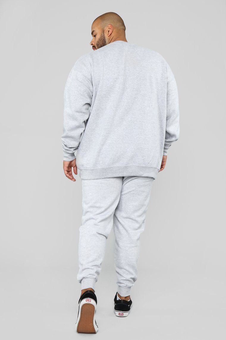 Kurt Crew Sweatshirt - Heathered Grey - jameswhite001