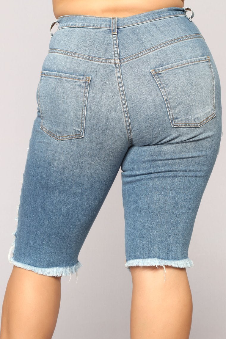 Lost At Sea Shorts - Medium Blue Wash - jameswhite001