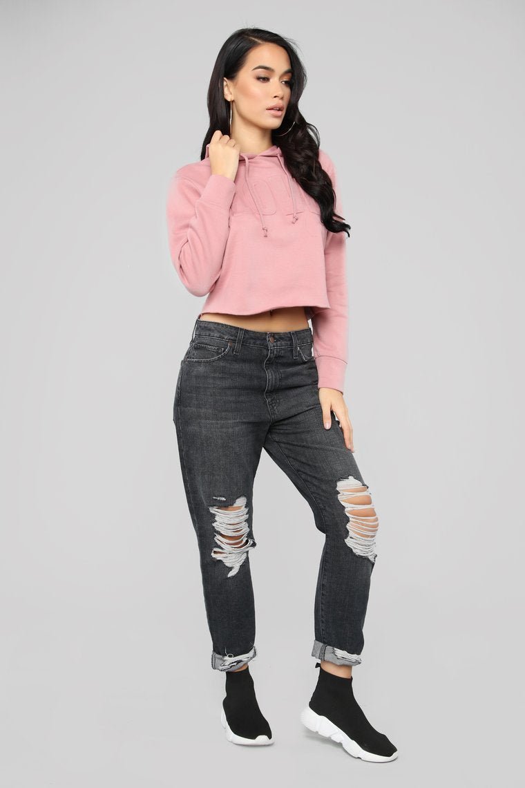 Love Embossed Hoodie - Rose - jameswhite001