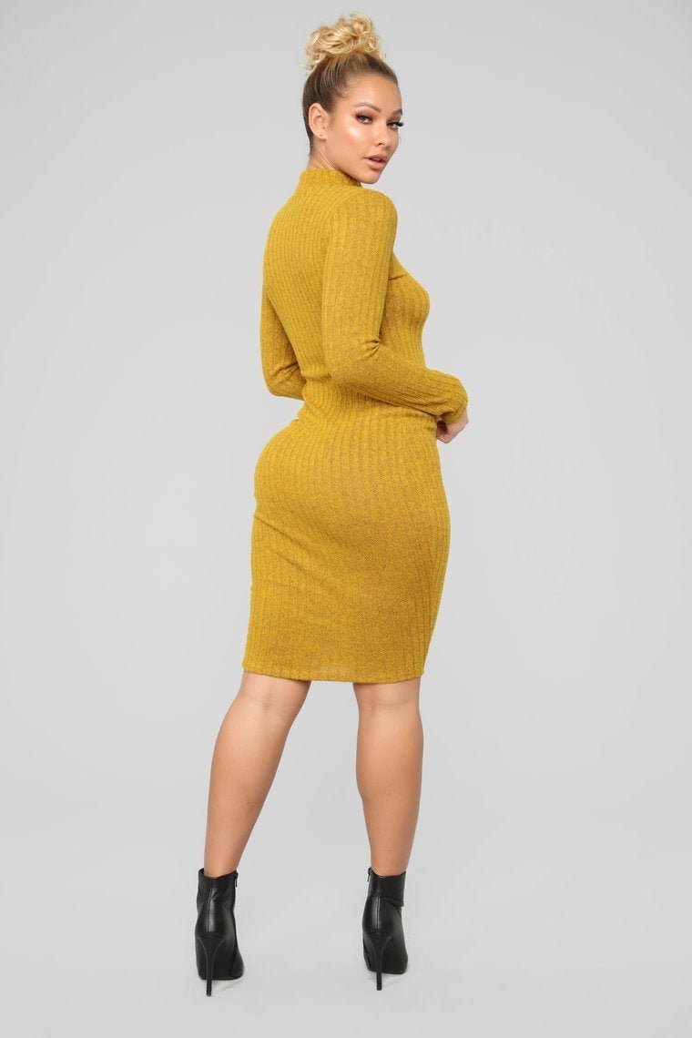 Marlen Midi Dress - Mustard - jameswhite001