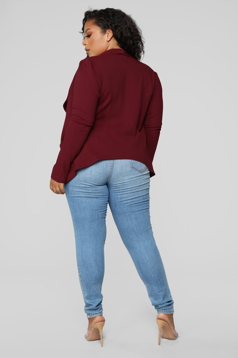 Meet And Greet Blazer - Burgundy - jameswhite001