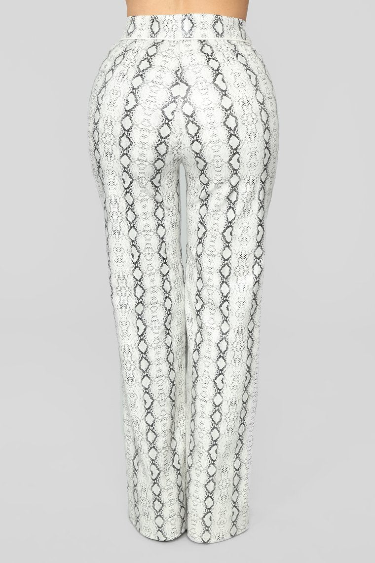 No Snakes Allowed Print Pants - Grey - jameswhite001